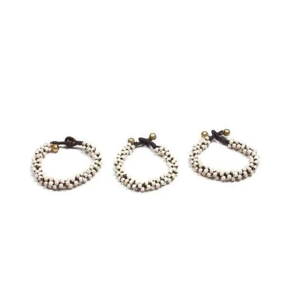 BUNDLE: 3 Piece White Bead Cluster Bracelet