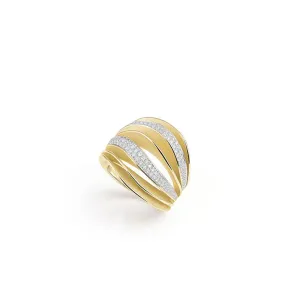 Cammilli Velaa Ring 18ct Yellow Sunrise Gold with Diamonds