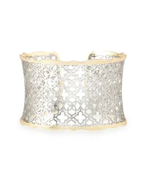 Candice Gold Cuff Bracelet In Silver Filigree Mix