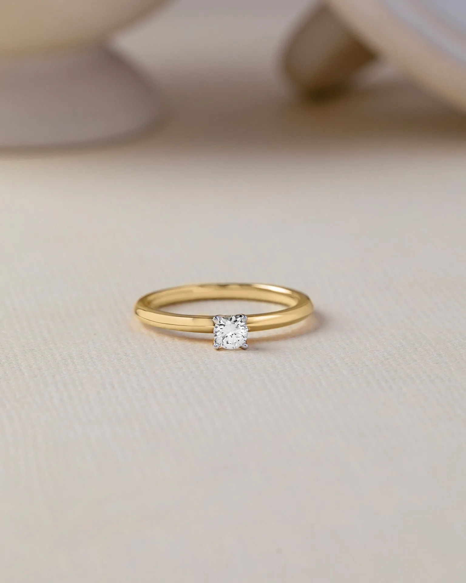 Chevron Solitaire Ring