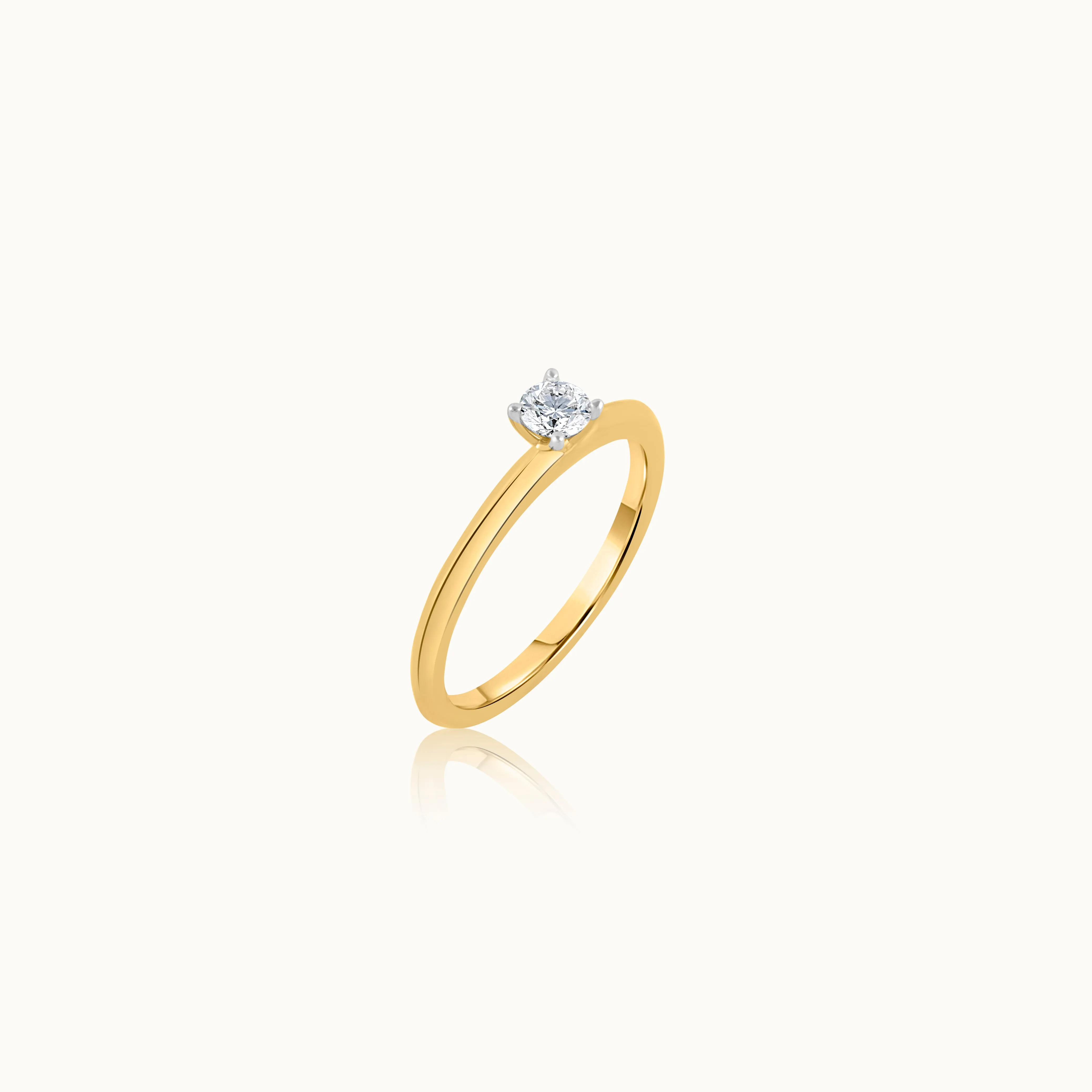 Chevron Solitaire Ring