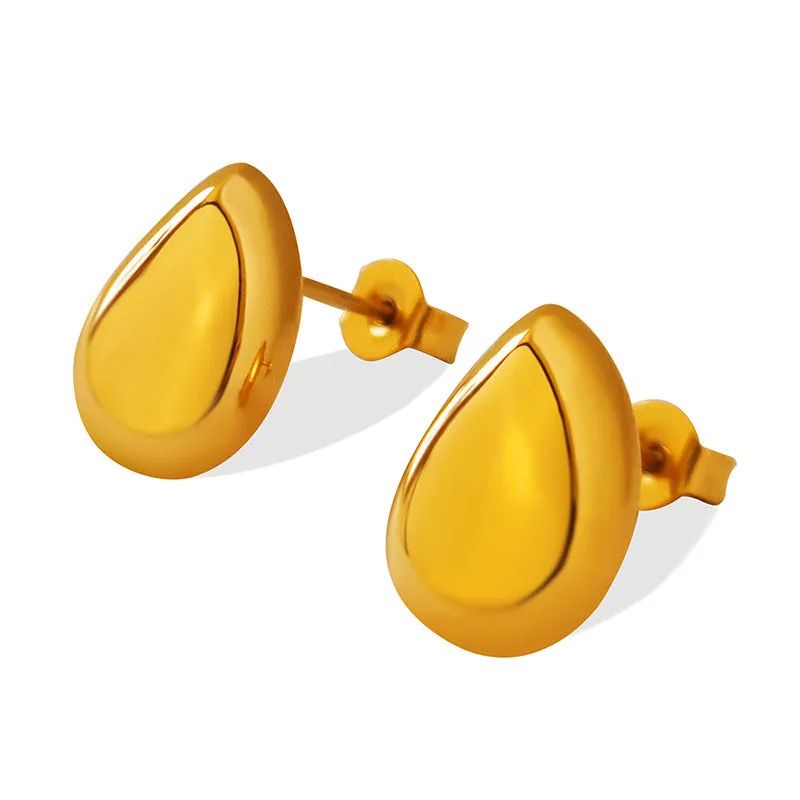 Chic Gold-Plated Water Drop Earrings with European Flair