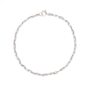 Classic Paperclip Bracelet In 14K White Gold