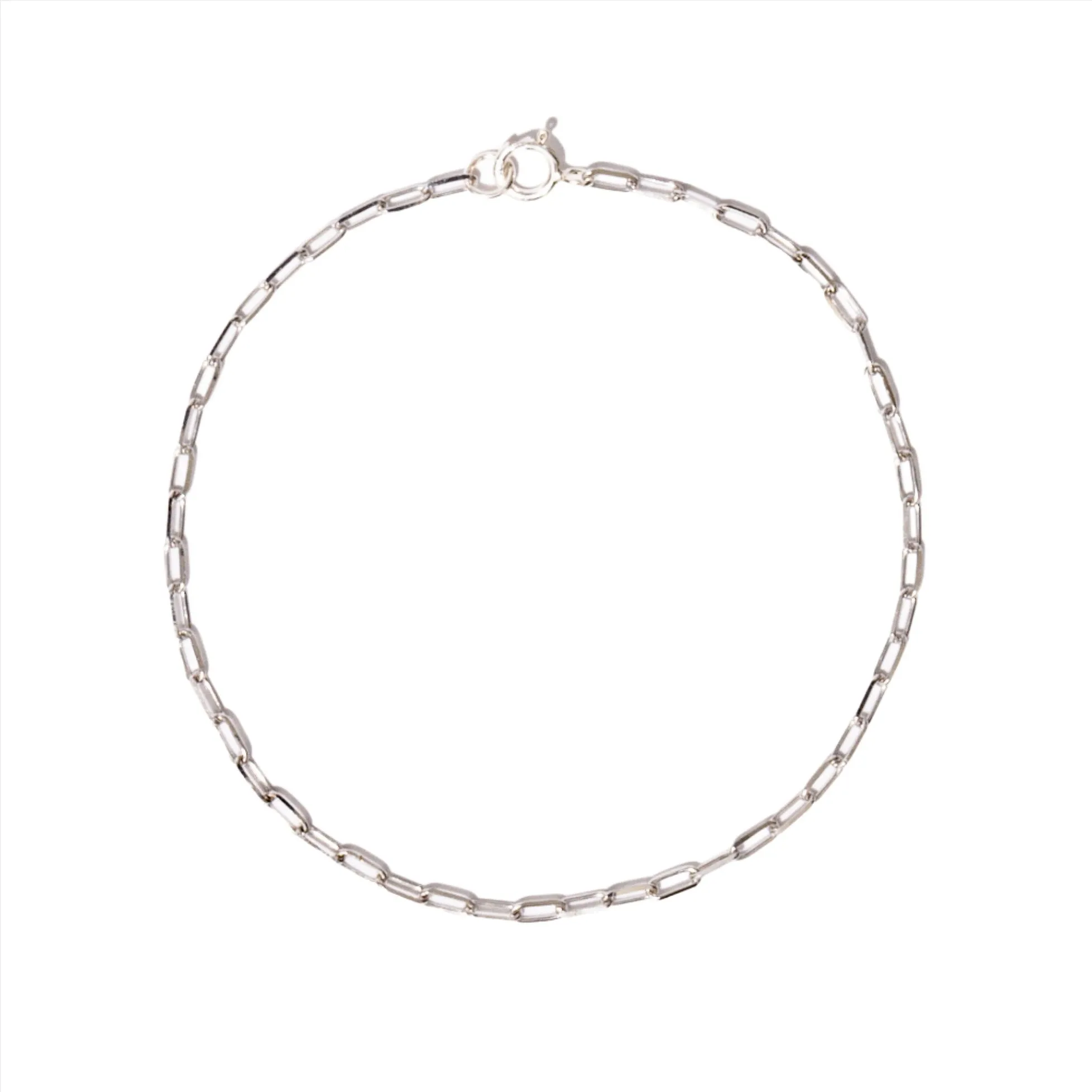 Classic Paperclip Bracelet In 14K White Gold