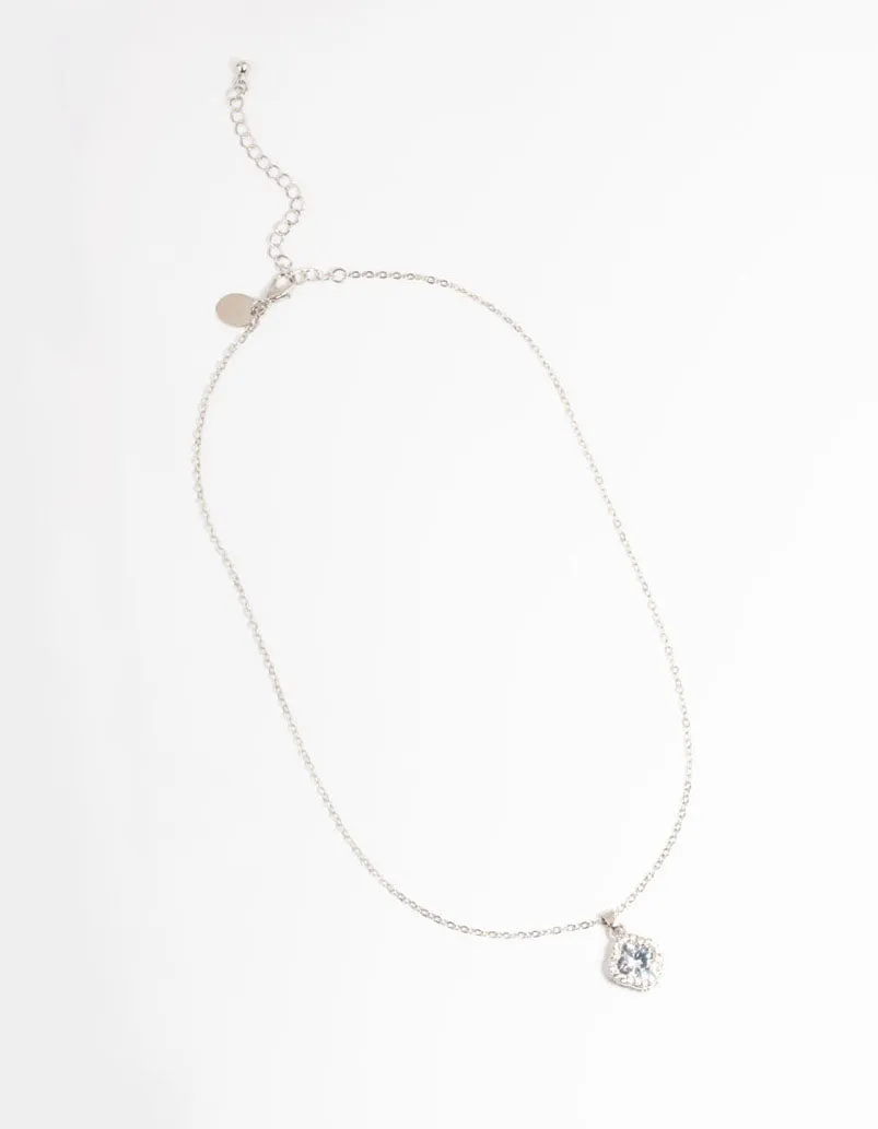 Cubic Zirconia Clover Necklace