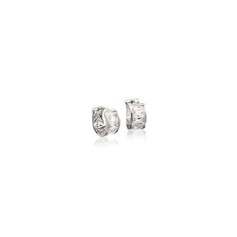 Cubic Zirconia Hoop Earrings