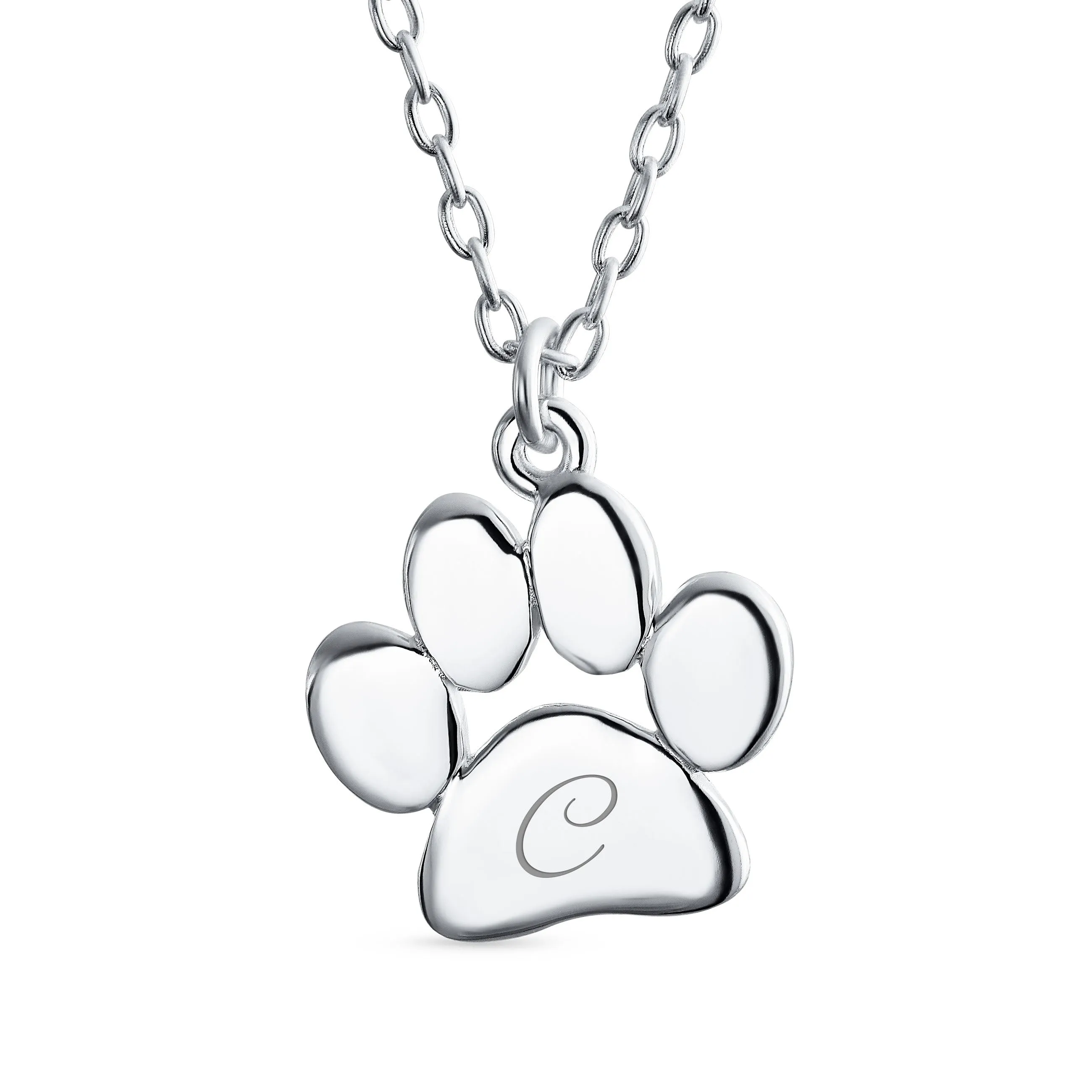 Dainty Paw Print Pendant Necklace for Pets in Gold Plated Sterling Silver