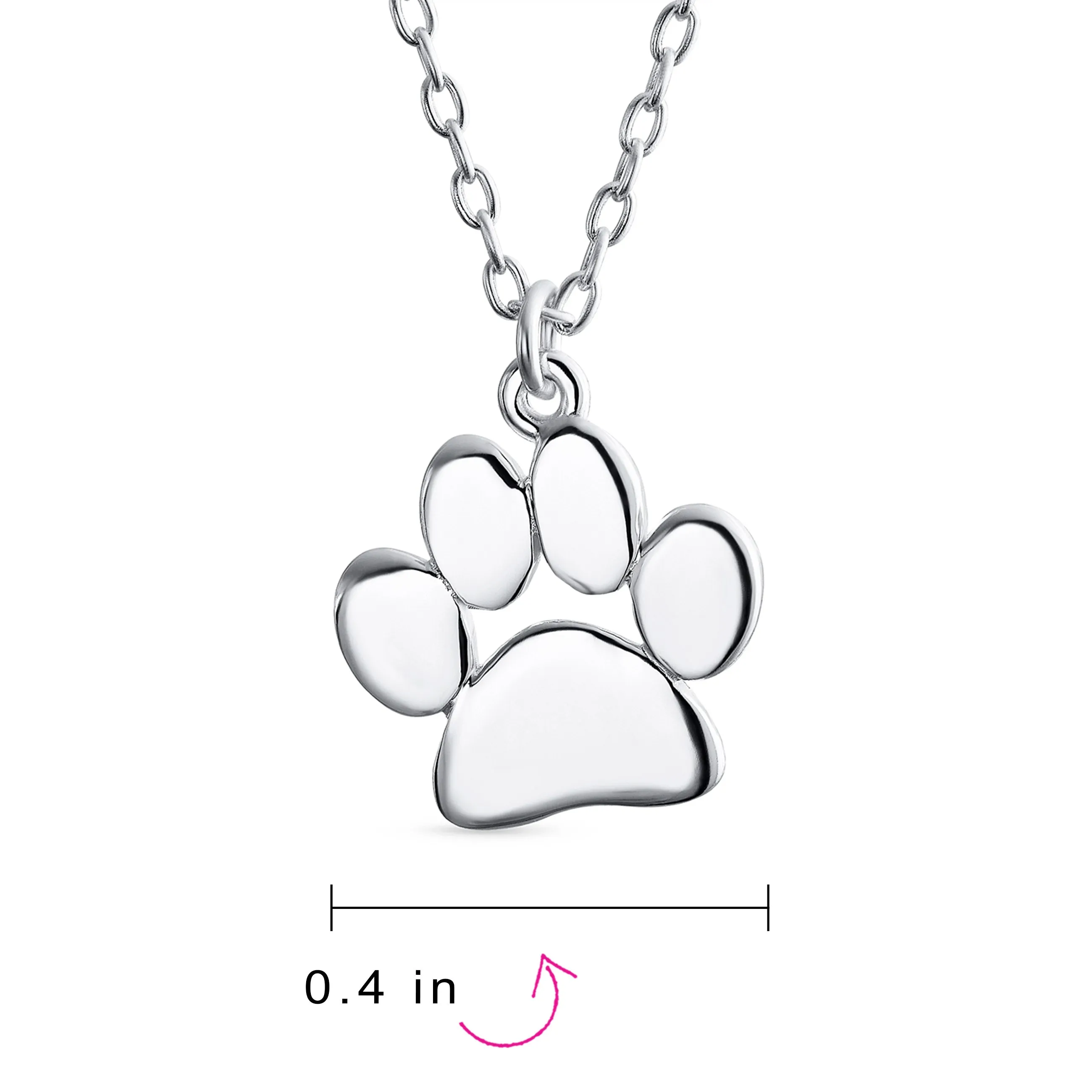 Dainty Paw Print Pendant Necklace for Pets in Gold Plated Sterling Silver