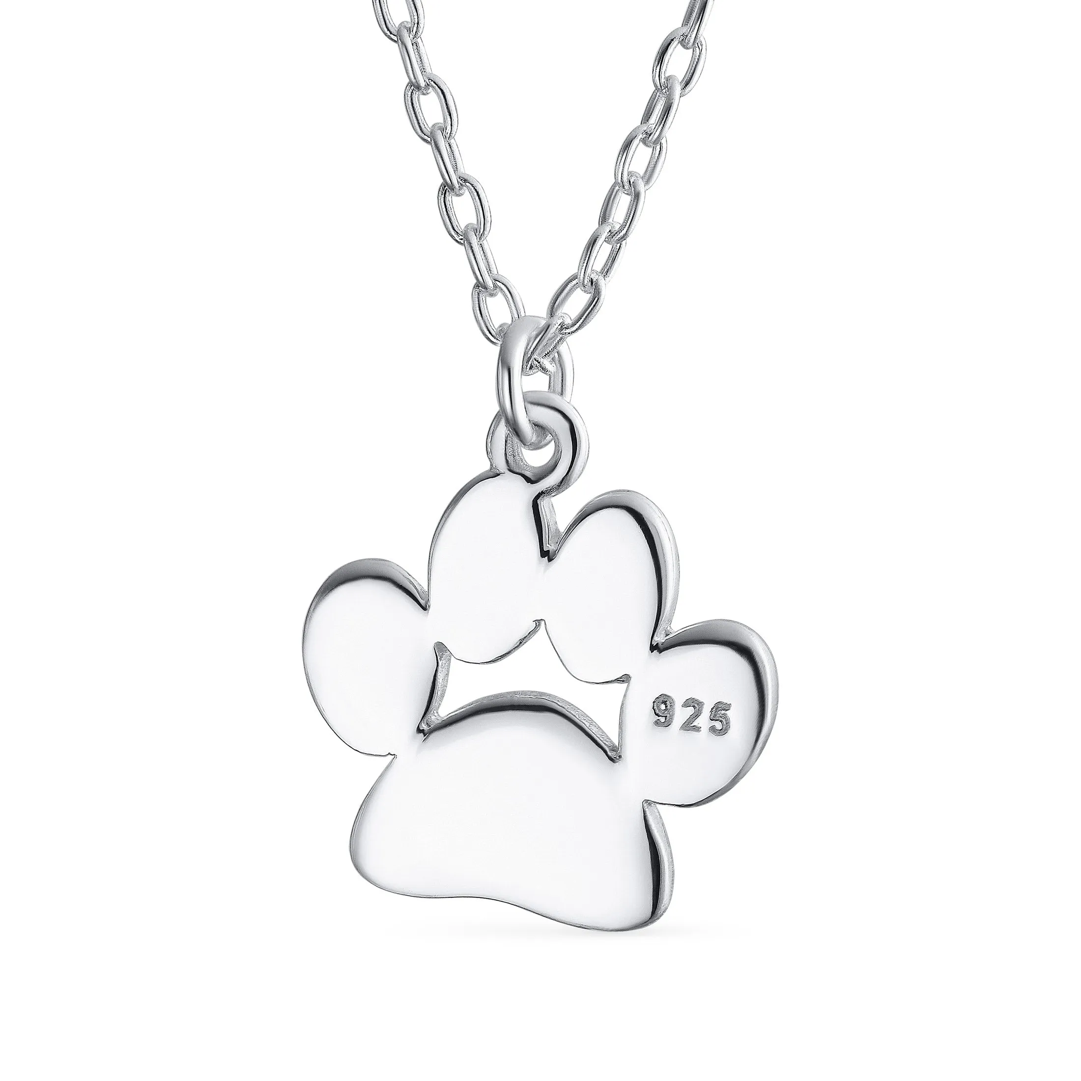 Dainty Paw Print Pendant Necklace for Pets in Gold Plated Sterling Silver