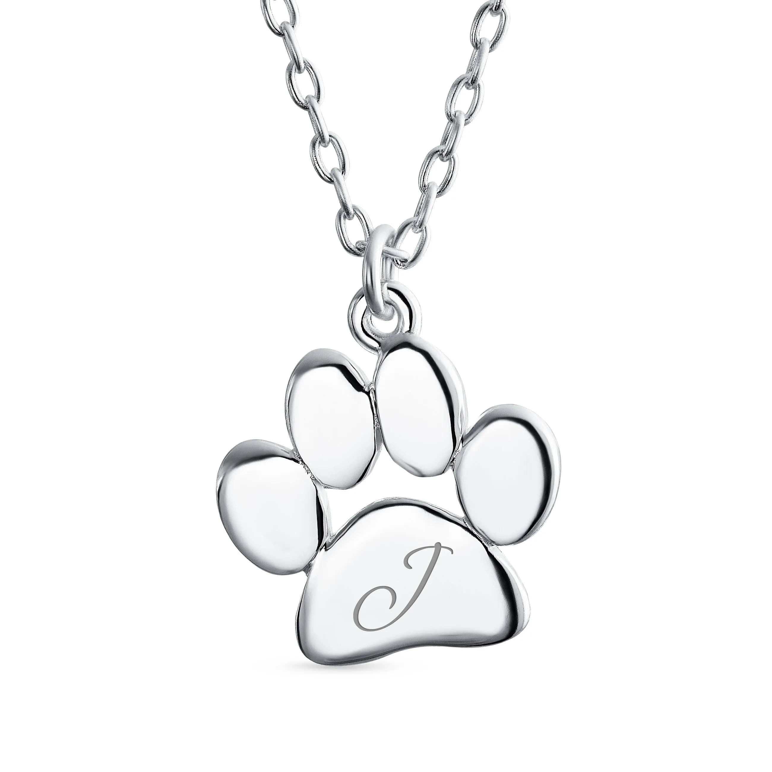 Dainty Paw Print Pendant Necklace for Pets in Gold Plated Sterling Silver