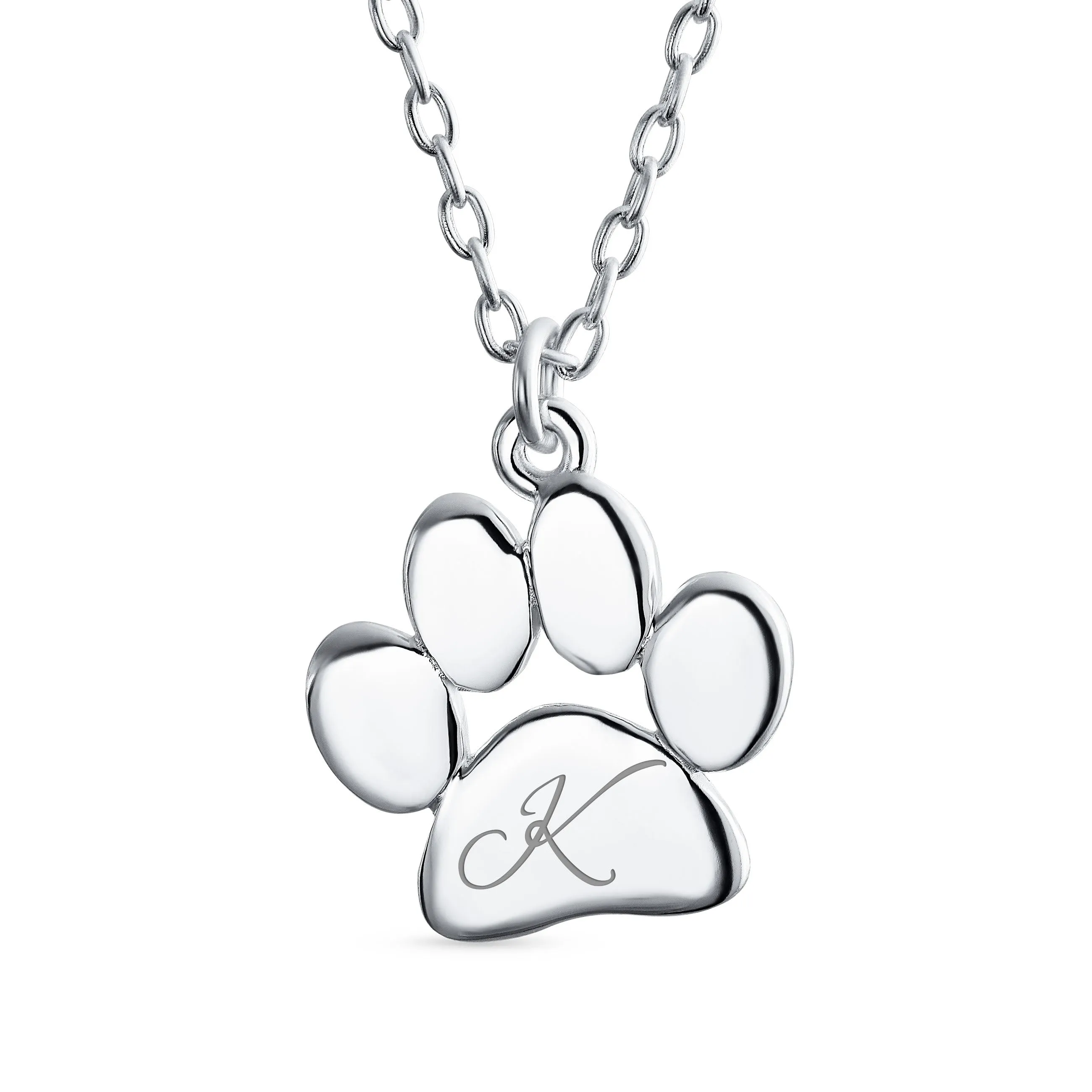 Dainty Paw Print Pendant Necklace for Pets in Gold Plated Sterling Silver