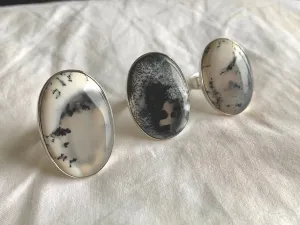 Dendritic Agate Akoni Ring - Large Oval