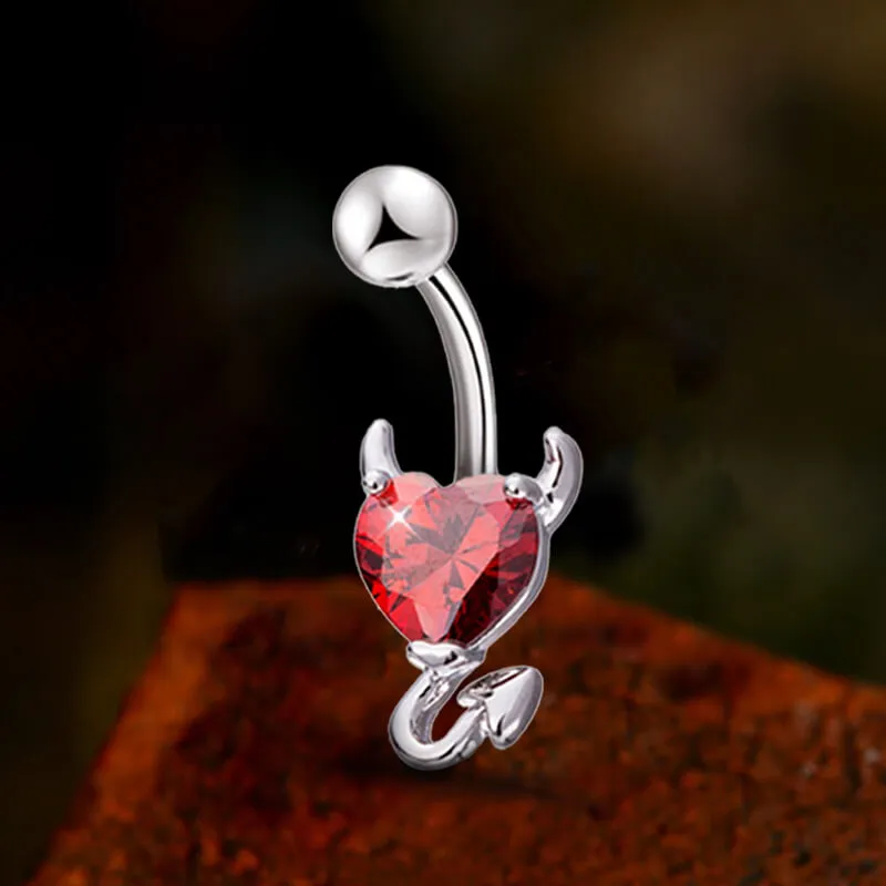 Devil Stainless Steel Zircon Belly Button Ring