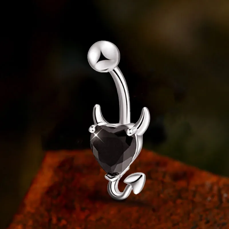 Devil Stainless Steel Zircon Belly Button Ring