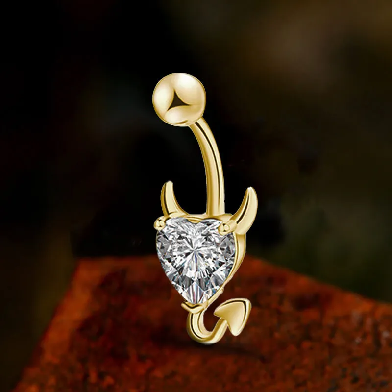 Devil Stainless Steel Zircon Belly Button Ring