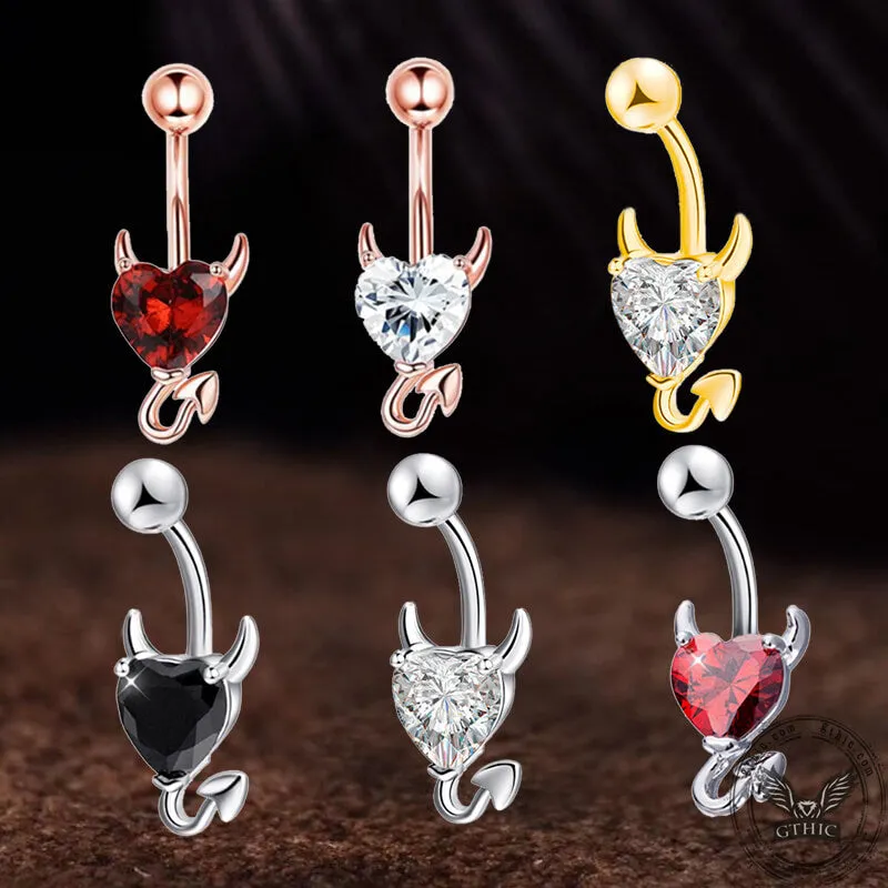 Devil Stainless Steel Zircon Belly Button Ring