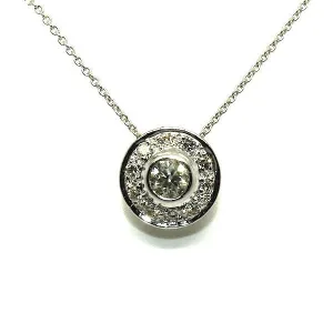 Diamond Bezel Halo Pendant Ad No.1017