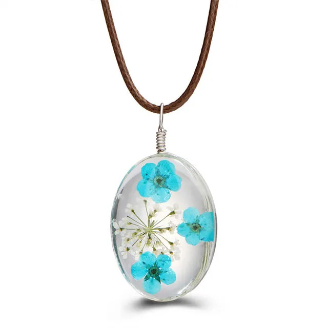 Dried Flower Pendant Necklaces