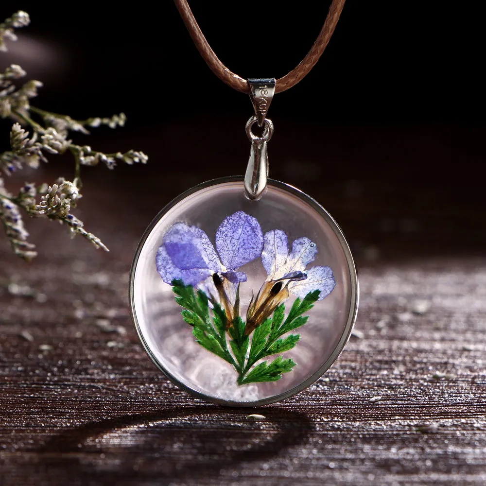 Dried Flower Pendant Necklaces