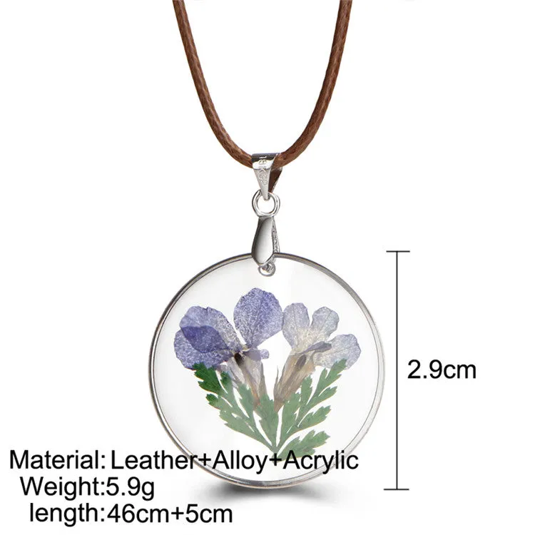 Dried Flower Pendant Necklaces