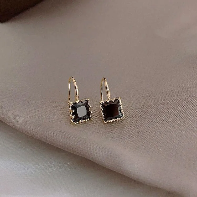 Earrings Charm Jewelry Gem Square Classic Pattern #DM20X07