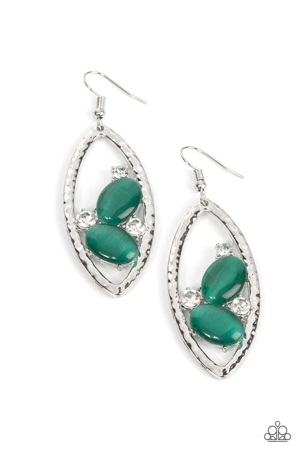 Earrings Famously Fashionable - Green E300