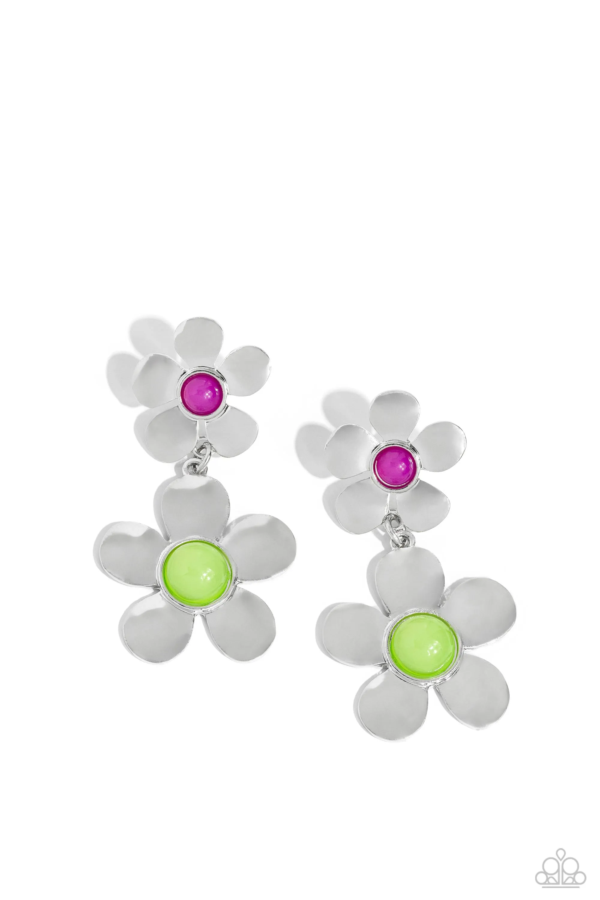 Earrings Fashionable Florals - Green E078