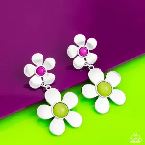 Earrings Fashionable Florals - Green E078