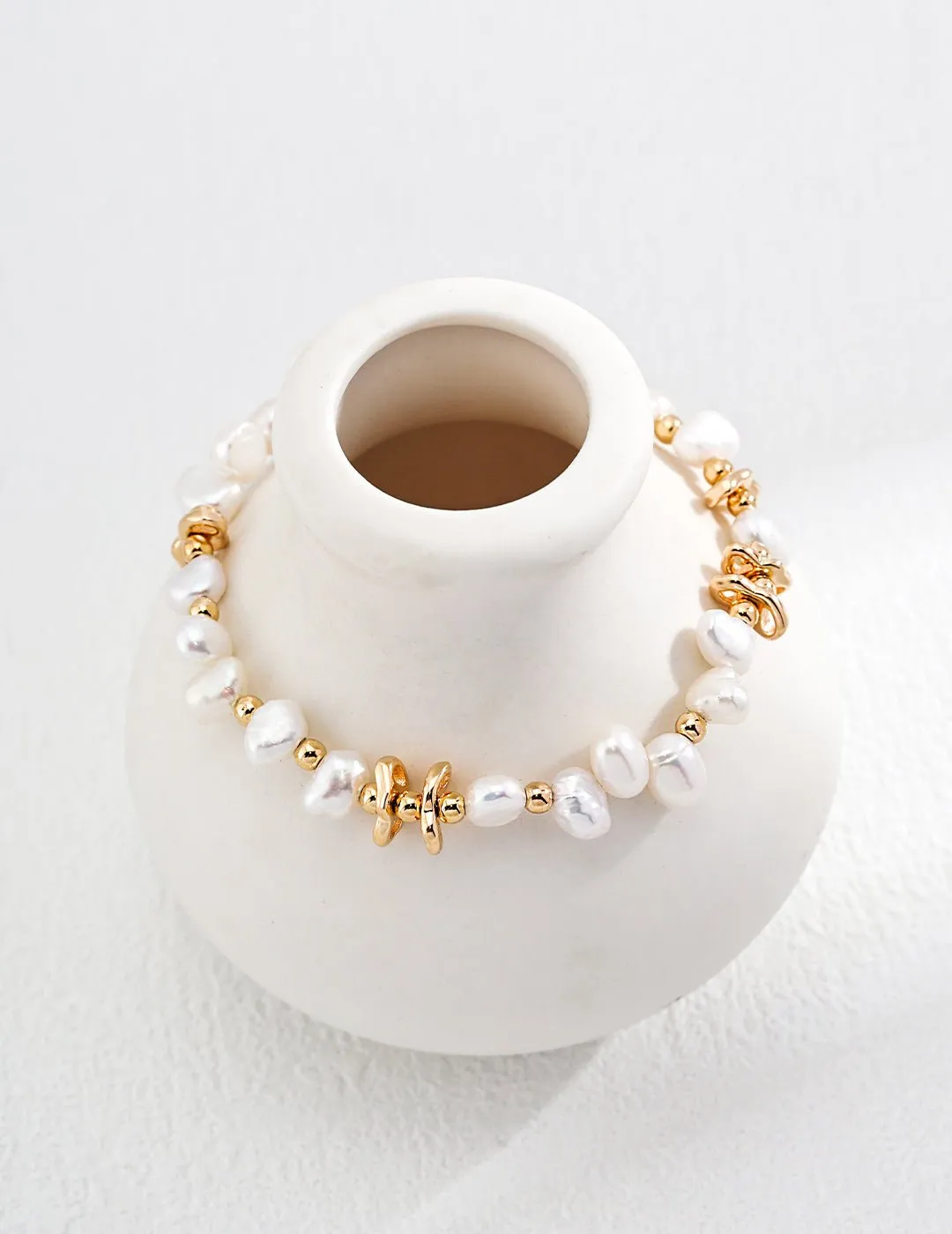 Elegant Mini Gold Beads and Pearls Bracelet