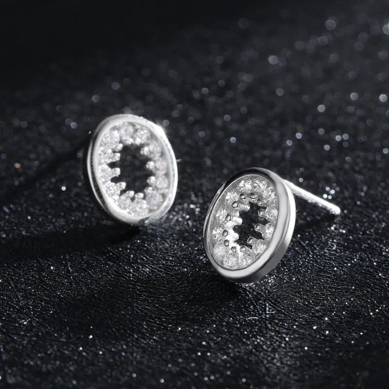 Elegant Sterling Silver Earrings with Zircon Inlay for Fashionable Women