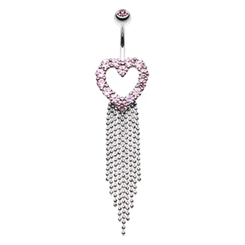 Falling For You Heart Navel Piercing Bar