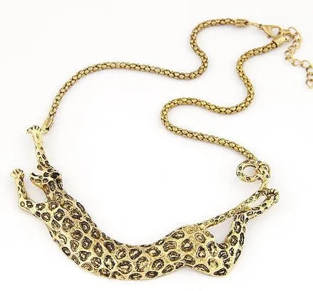 Fashion queen leopard short design necklace shirt chain for women choker necklaces women vintage colar jewelry