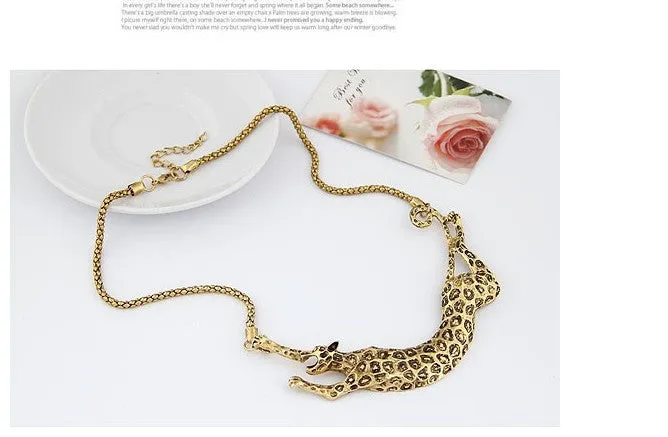 Fashion queen leopard short design necklace shirt chain for women choker necklaces women vintage colar jewelry