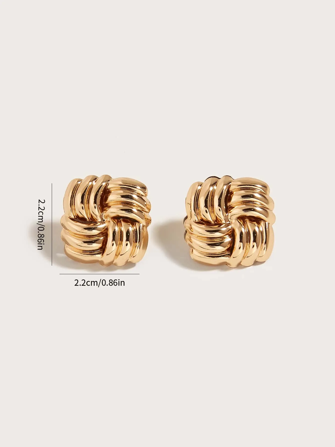 Fashionable & Punk Style Twisted Square & Cross Button Earrings