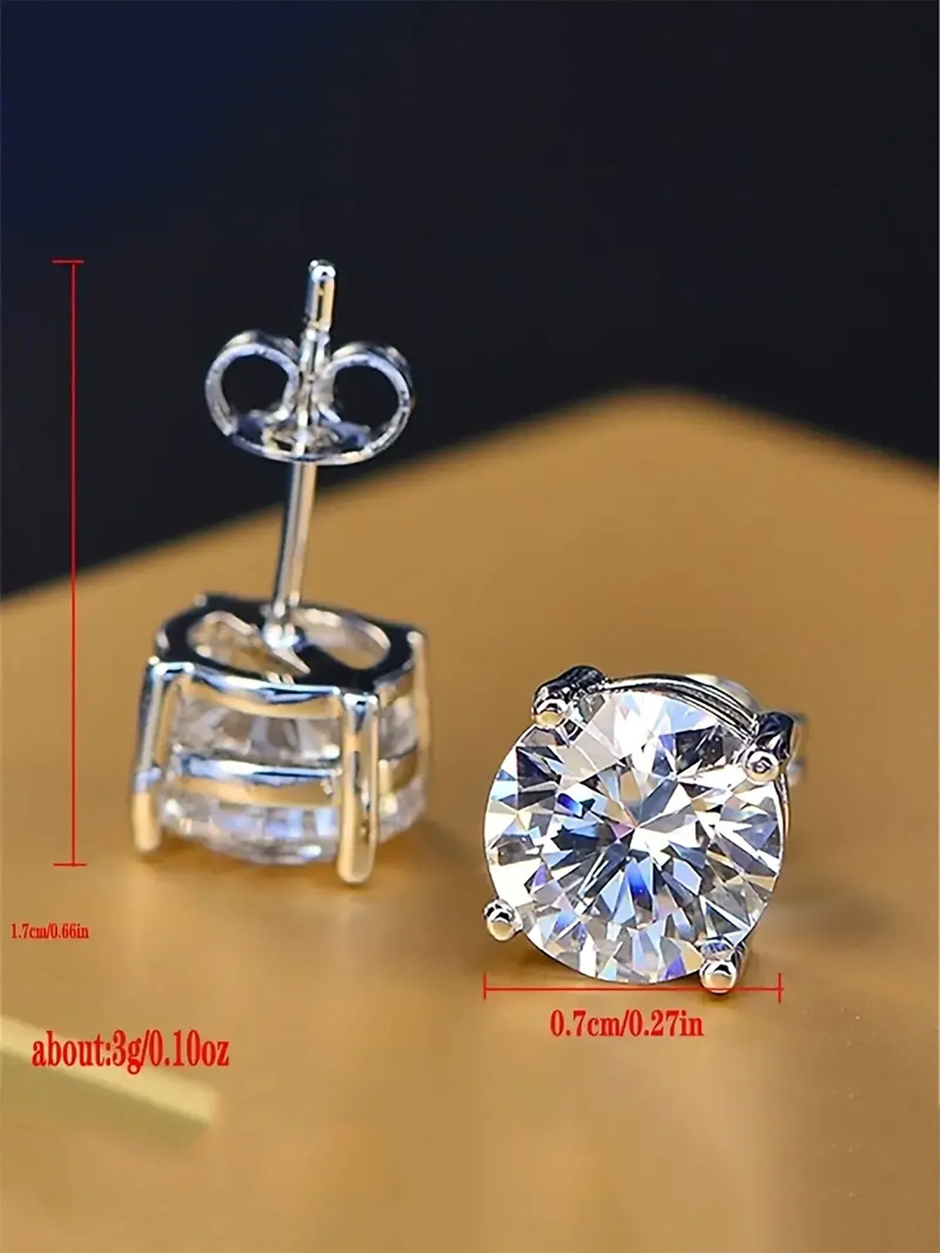 Fashionable Cubic Zirconia Stud Earrings