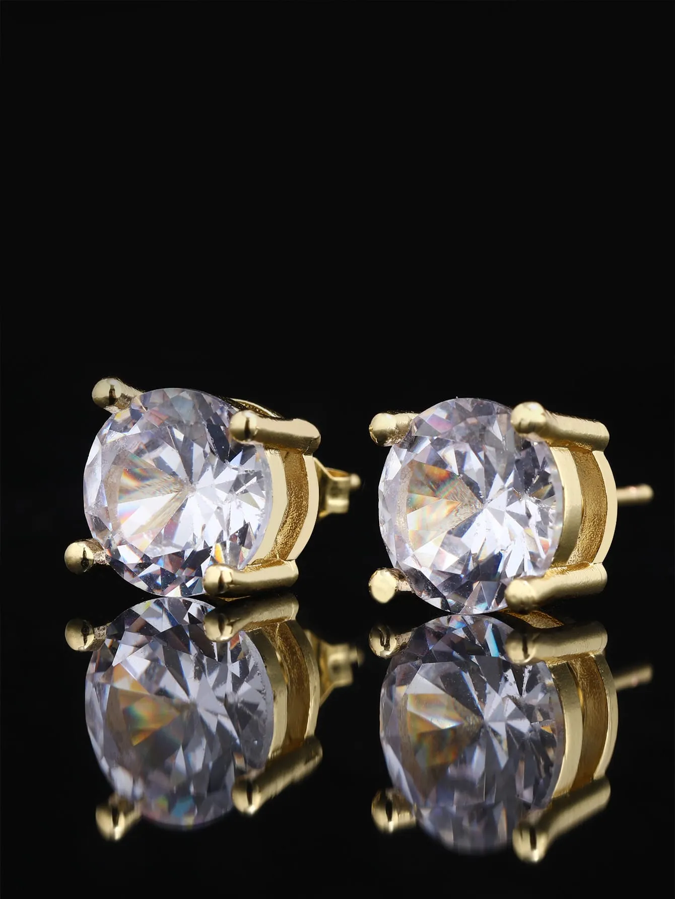 Fashionable Cubic Zirconia Stud Earrings