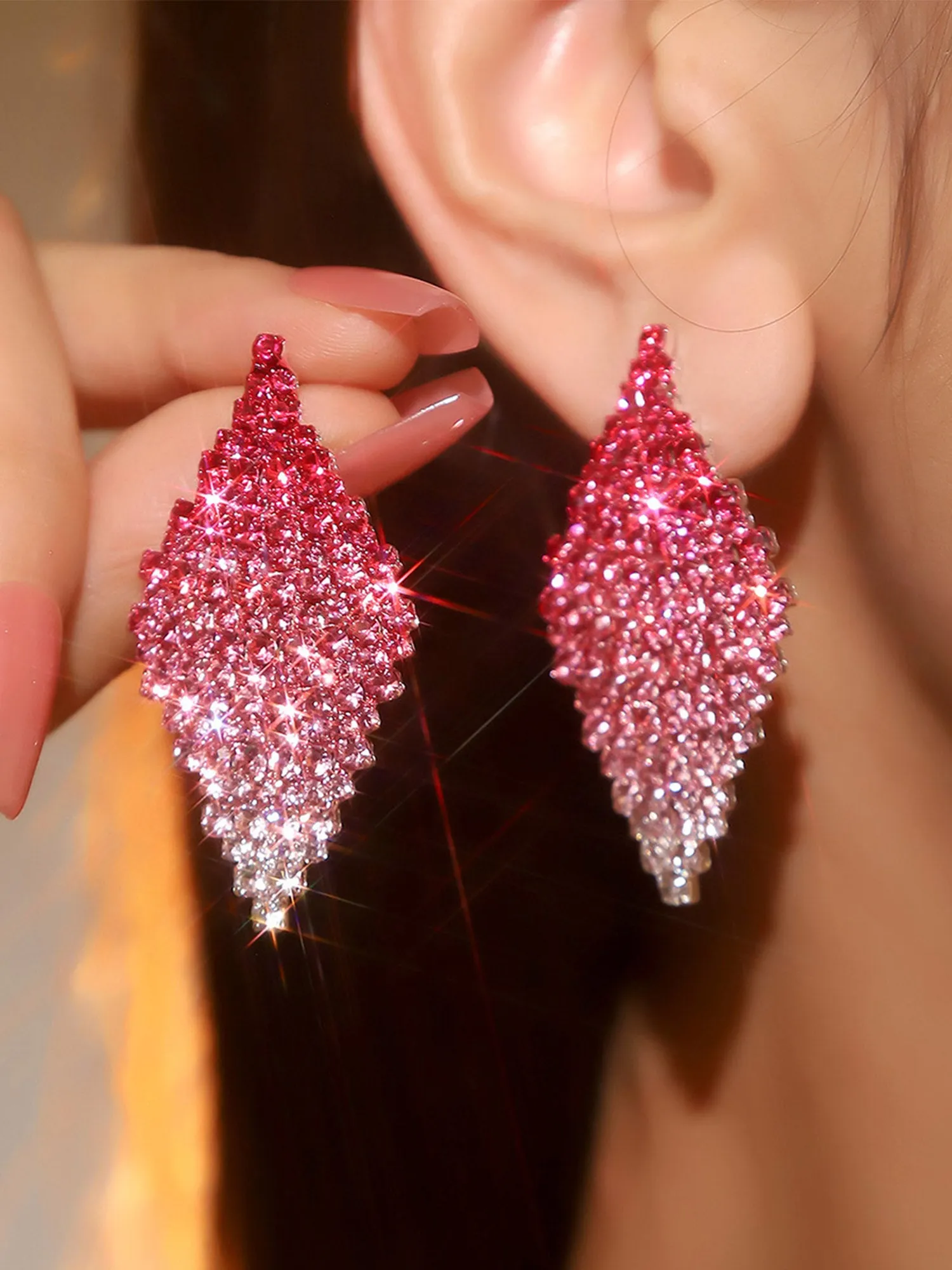 Fashionable Geometric Diamond Earrings