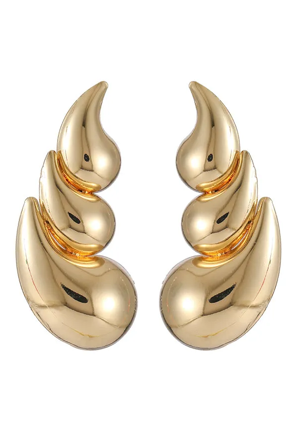 Fashionable Three-layer Drop Gold-plated Earrings