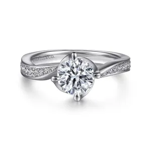 Gabriel & Co 14K White Gold Bypass Round Diamond Engagement Setting