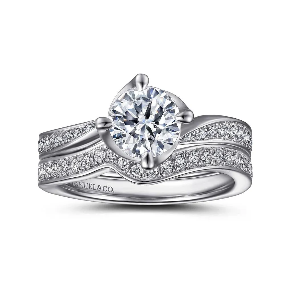 Gabriel & Co 14K White Gold Bypass Round Diamond Engagement Setting