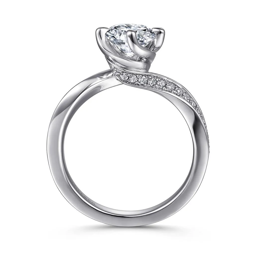 Gabriel & Co 14K White Gold Bypass Round Diamond Engagement Setting