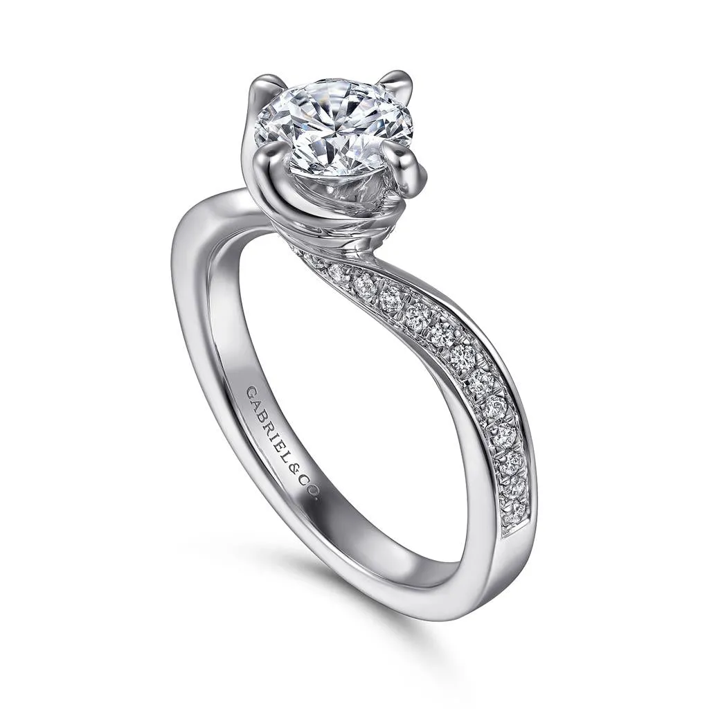 Gabriel & Co 14K White Gold Bypass Round Diamond Engagement Setting