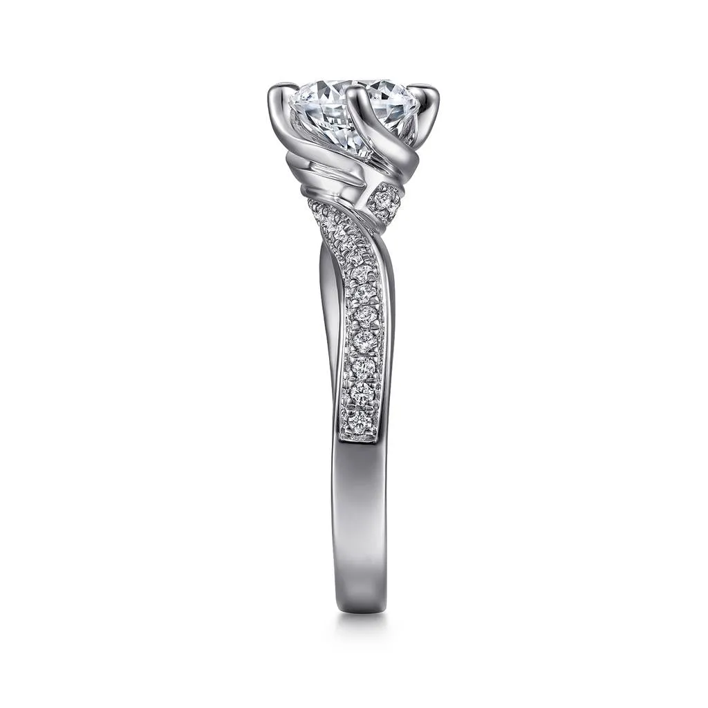 Gabriel & Co 14K White Gold Bypass Round Diamond Engagement Setting