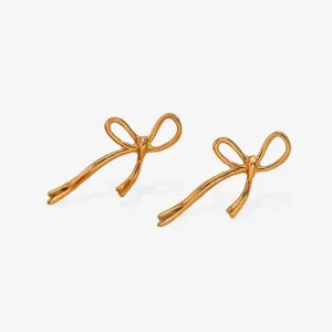 Gold-Filled Bow Stud Earrings – Hypoallergenic & Trendy Women's Earrings