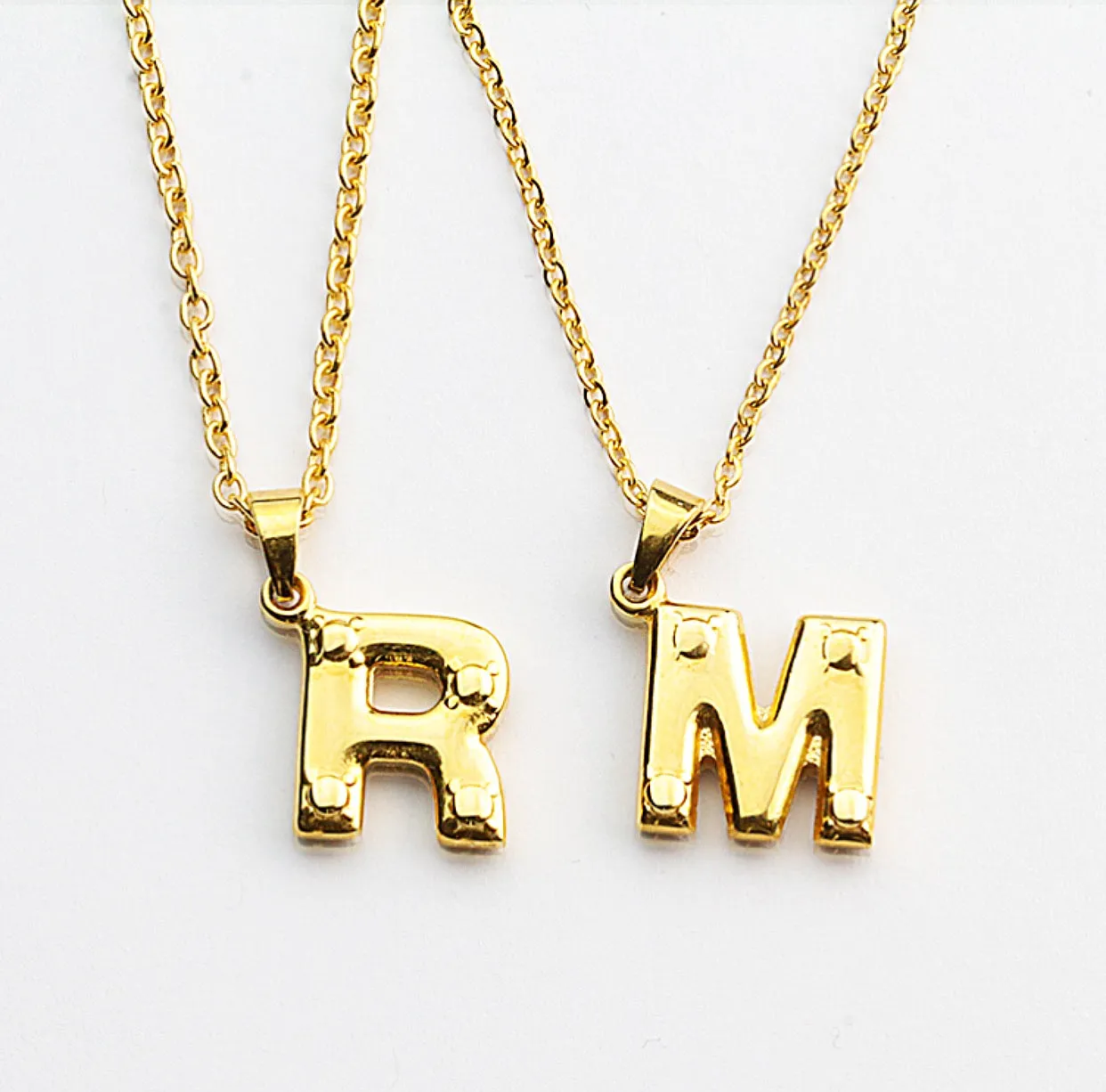 Gold Letter Initials Necklace