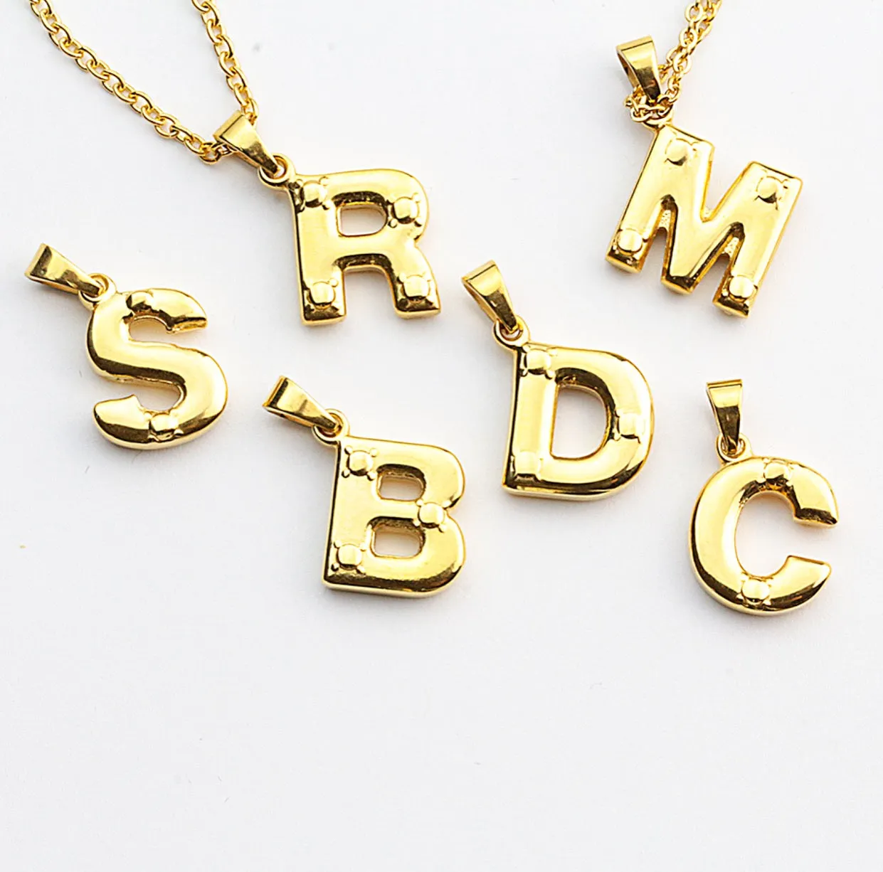 Gold Letter Initials Necklace