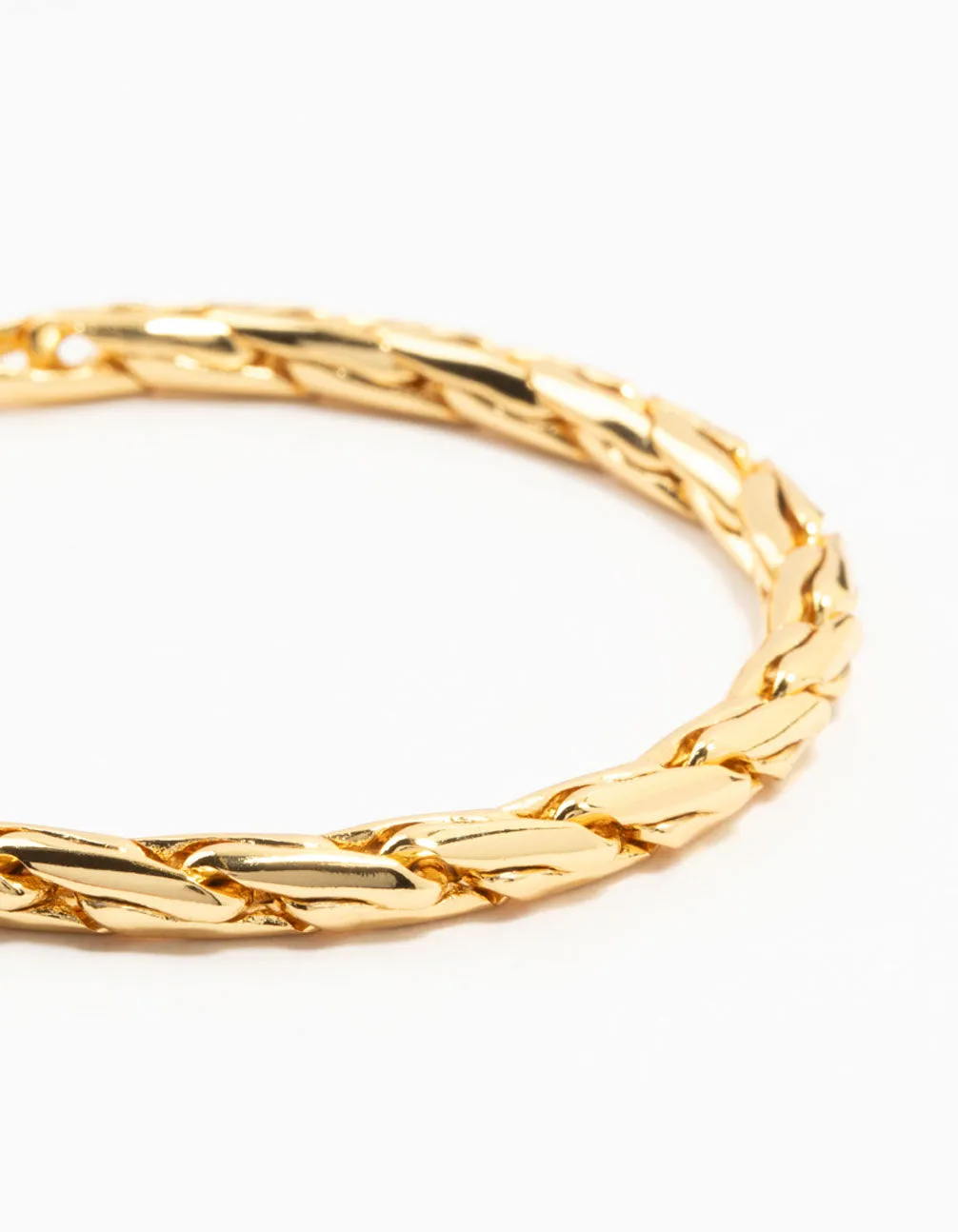 Gold Plated Cylinder Long Link Bracelet