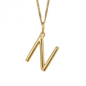 Gold Plated Initial Letter N Pendant P5140