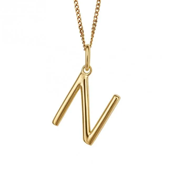 Gold Plated Initial Letter N Pendant P5140