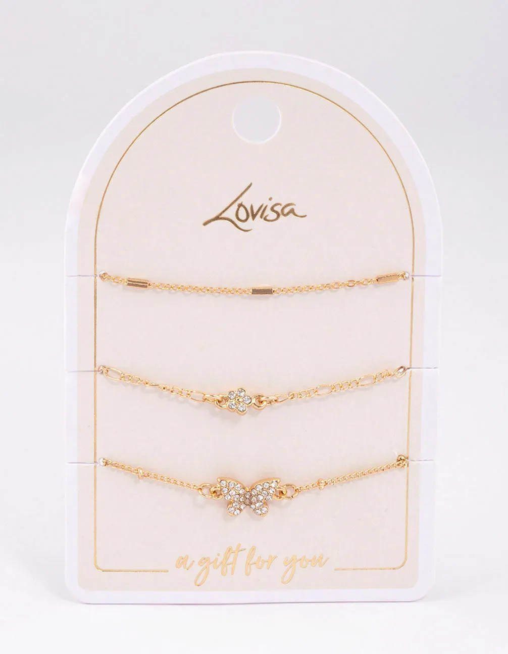 Gold Pretty Butterfly Bracelet Pack